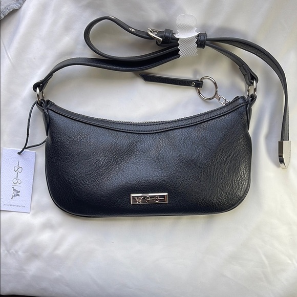 Jessica Simpson Handbags - Jessica Simpson Black Leather Shoulder Bag